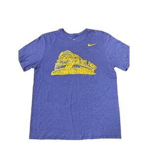 Nike LSU Tigers Men’s Large Blue T Shirt Athletic Cut Coliseum Graphic